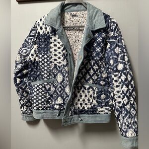 NWT BLANK NYC quilted reversible denim-trimmed patchwork jacket. Size M